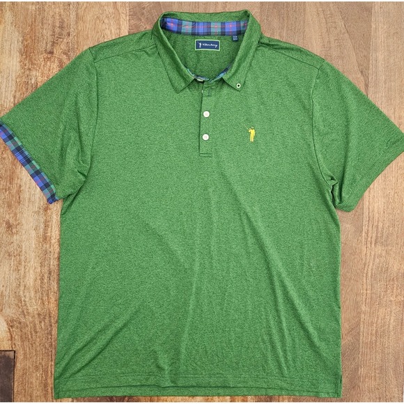 William Murray Golf Other - William Murray Golf Polo Shirt XL Green Plaid Collar Athletic Stretch